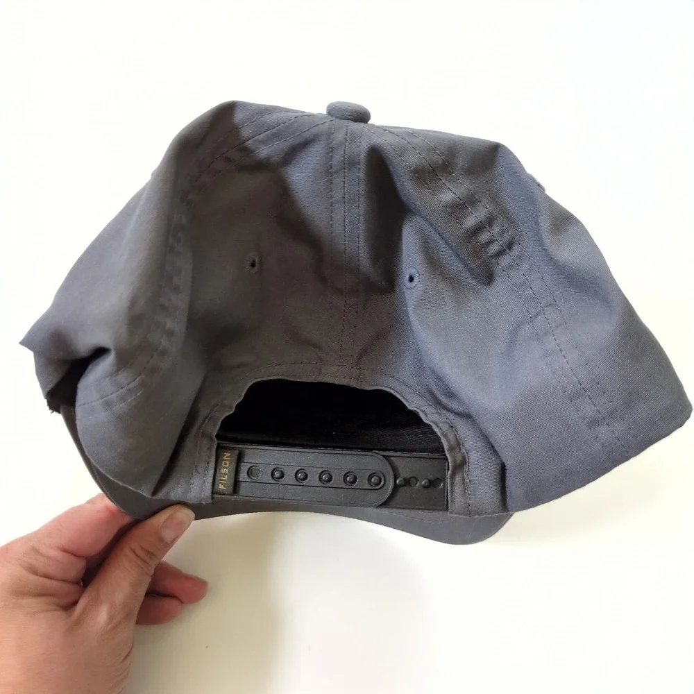 Filson Logger Mesh Snapback Hat Gray Mountain Patch Rope Cap Gorpcore Outdoor